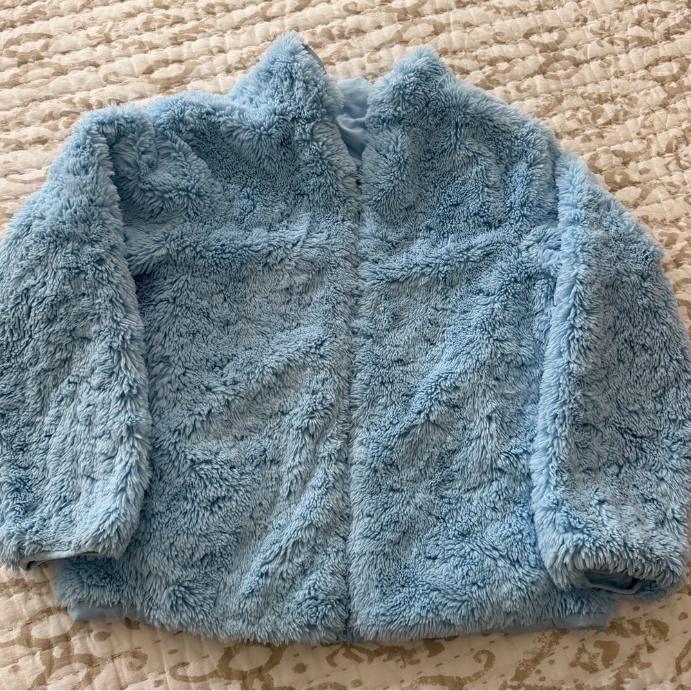 athleta girl Sky Blue Fuzzy Puffer Jacket